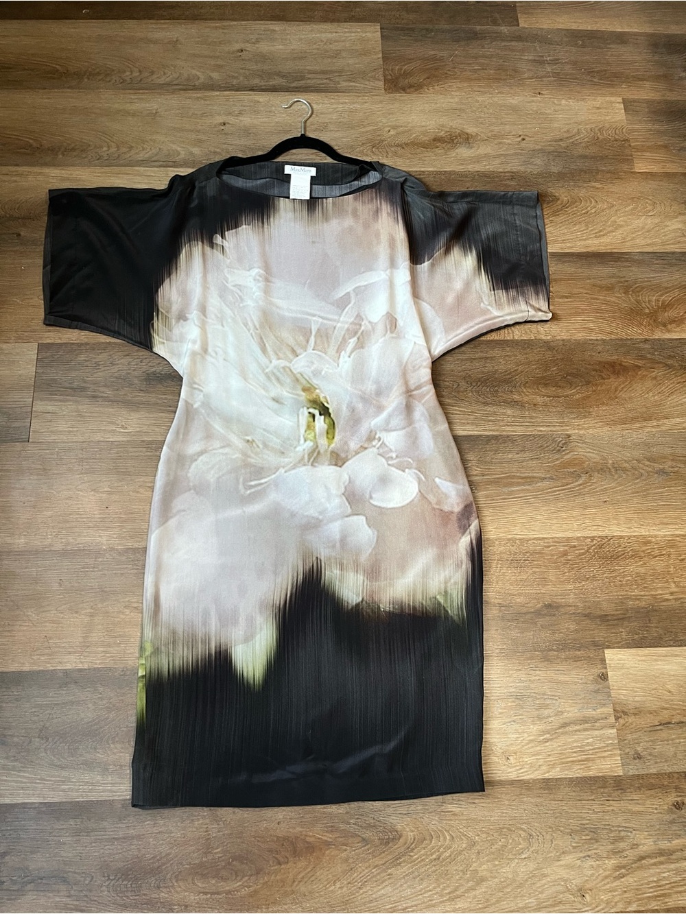 Max Mara Authentic Silk Abstract Floral Printed Tunic Mini Dress – Size 12